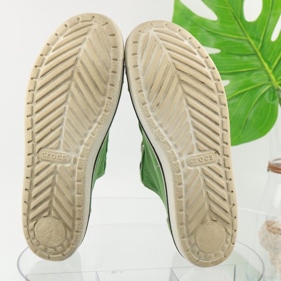 Crocs Hover Sneaker Canvas Rubber Lace-Up Women 10 Light Green Lightweight - Picture 9 of 12